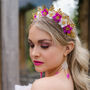 Floral Beaded Bridal Statement Crown, thumbnail 1 of 8