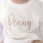 Embroidered Personalised Name Knitted Jumper, thumbnail 6 of 6