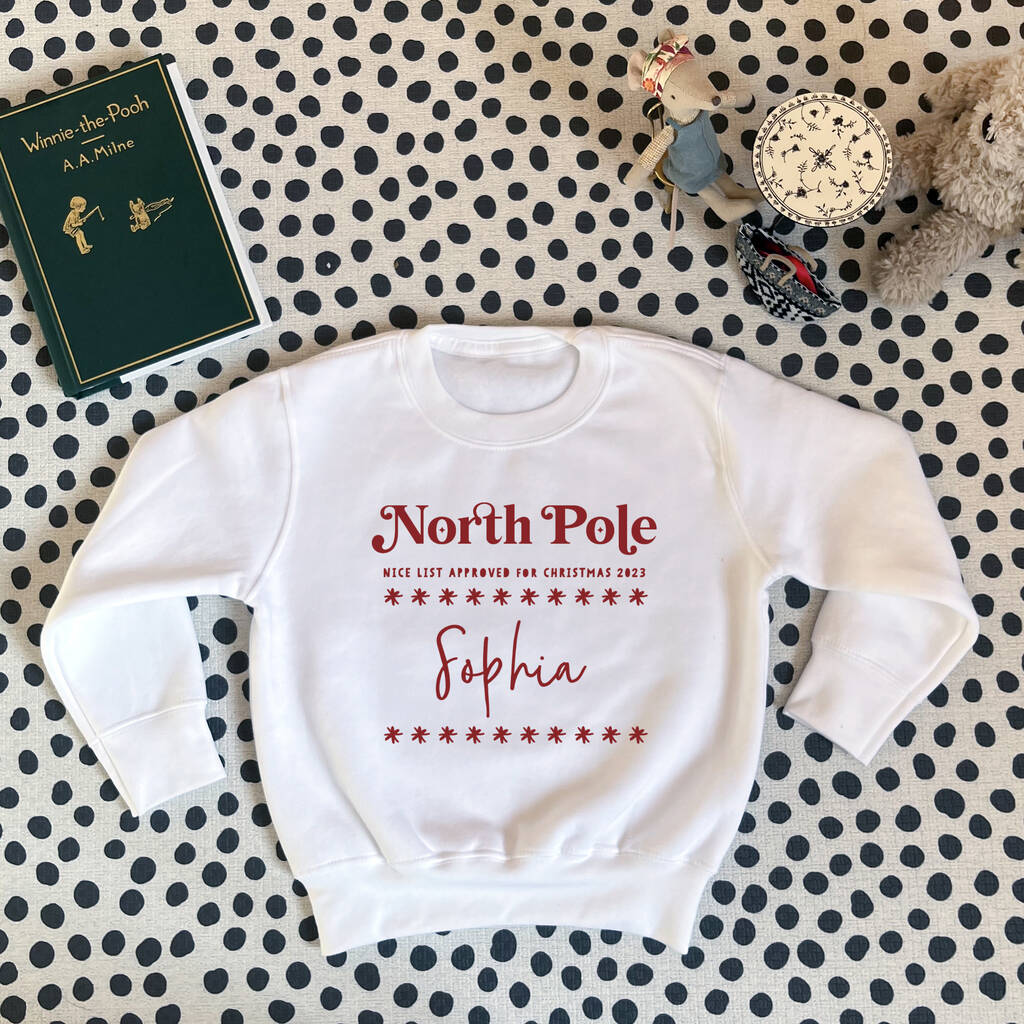 Personalised Children's Christmas North Pole Jumper, 1 of 6