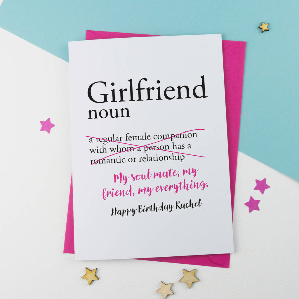 Girlfriend Personalised Birthday Card By A Is For Alphabet