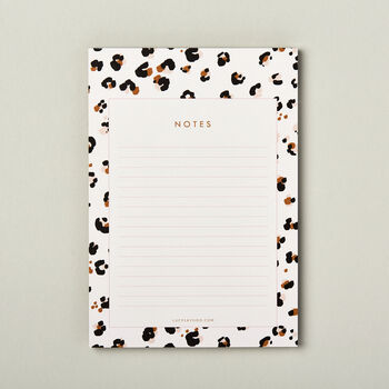 A5 Desk Notepad, Pink Leopard Print, 7 of 10