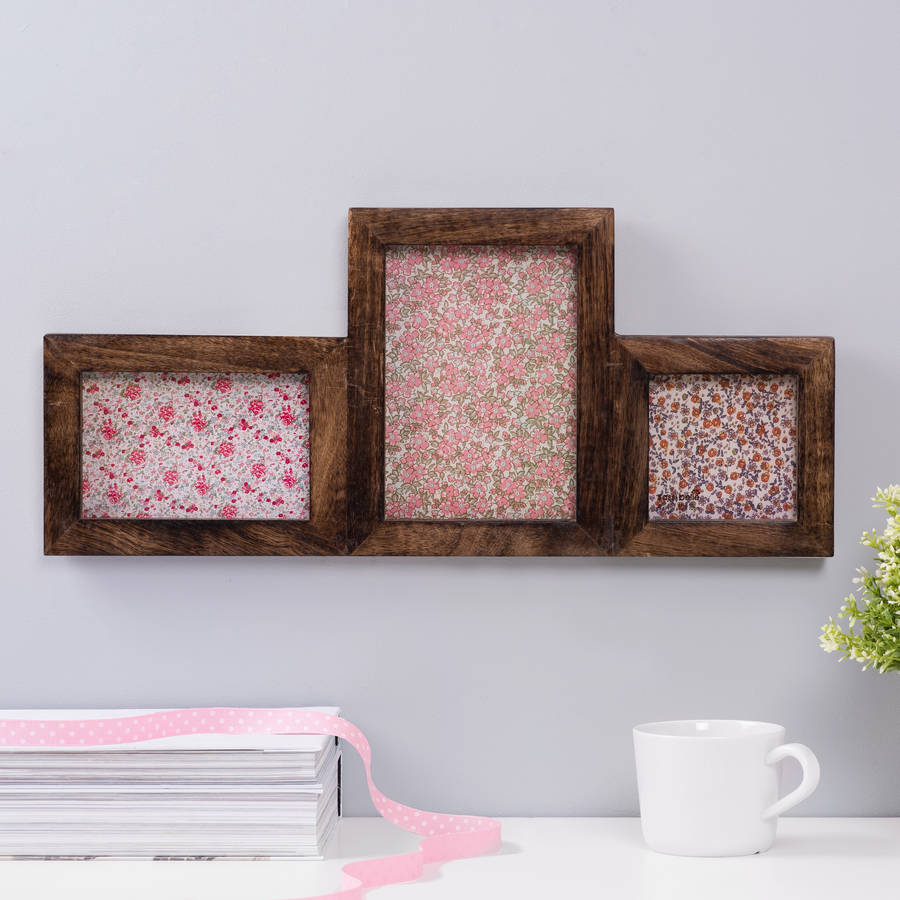 triple vintage style wood photo frame by thelittleboysroom