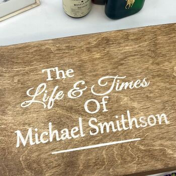 The Life And Times Personalised Wooden Memory Box, 2 of 10