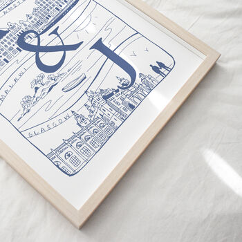 Personalised Couple's Initials Illustrated Travel Print, 7 of 10