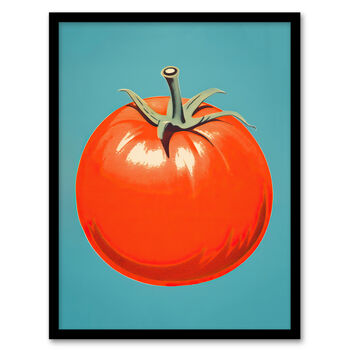 Simple Tomato Orange Red Blue Kitchen Wall Art Print, 5 of 6