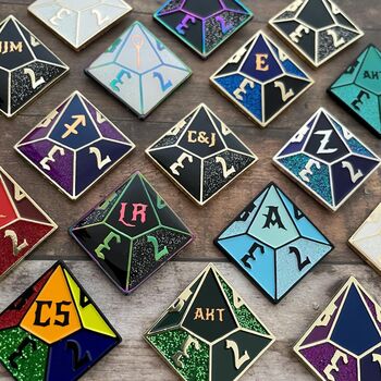 Customisable Dice D10 Enamel Pins, 3 of 7