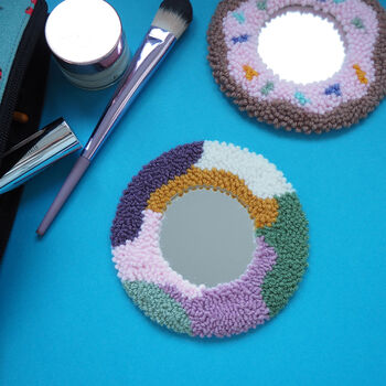 Punchneedle Abstract Pocket Mirror, 4 of 4