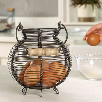 Farmhouse Wire Kitchen Egg Basket, 7 of 9