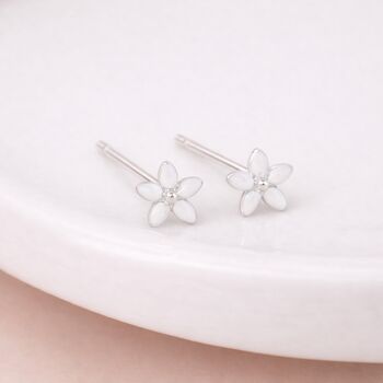 Sterling Silver Daisy Micro Stud Earrings – 4mm, 2 of 5