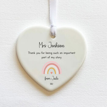 Personalised Engraved Heart Gift For Teachers Thank You Teacher, 3 of 3