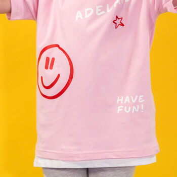 Children's Personalised Name Scribble Smiley T Shirt, 9 of 9