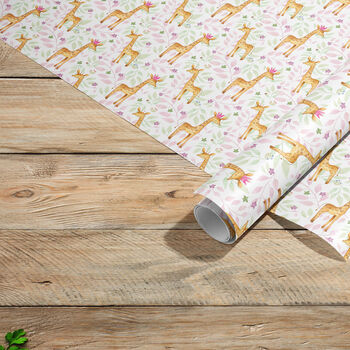 Giraffe Hold My Heart Wrapping Paper Roll Or Folded, 3 of 3