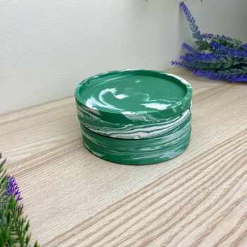Emerald Green Drinks Coaster With Lip, 5 of 7
