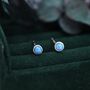 Sterling Silver Tiny Opal Stud Earrings, thumbnail 4 of 12