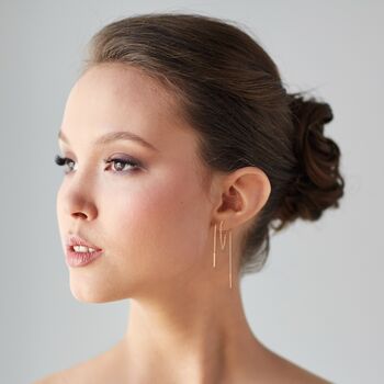 Chain Gold Plated Silver Threader Earrings, 6 of 12