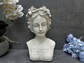 26cm Cream Vintage Style Ladies Bust Head Statue Decor, 2 of 11