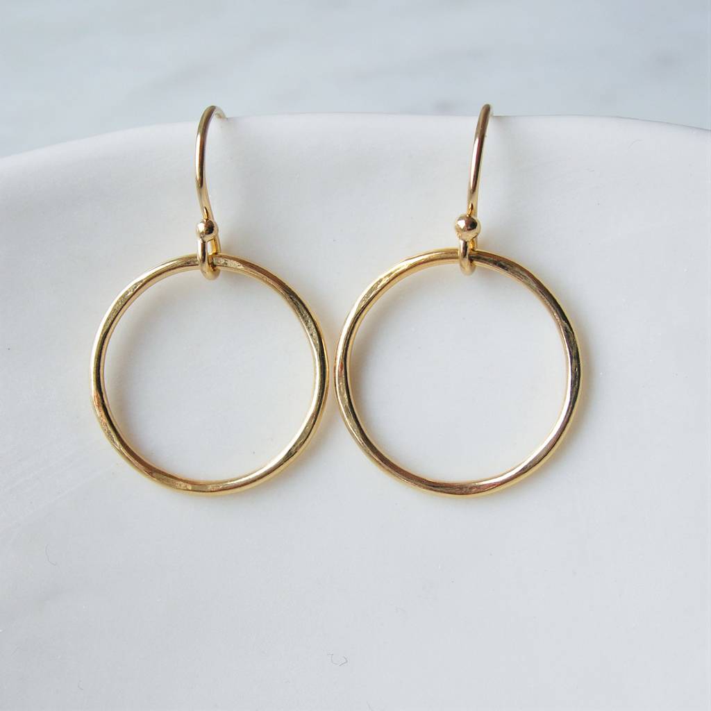 Small Rolled Gold Circle Earrings By Hazey Designs | notonthehighstreet.com