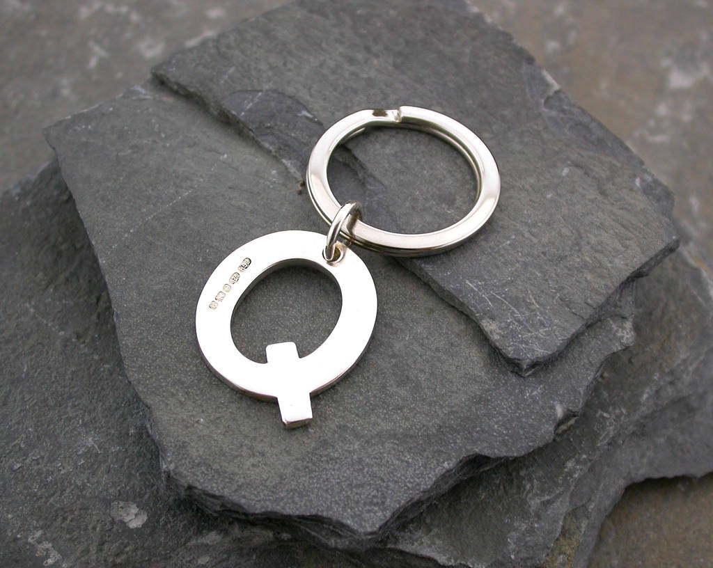 Image of Alphabet Key Ring Personal Initial In Sterling Silver
