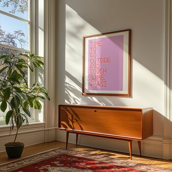 Touch Grass | Pink Art Print, 2 of 3