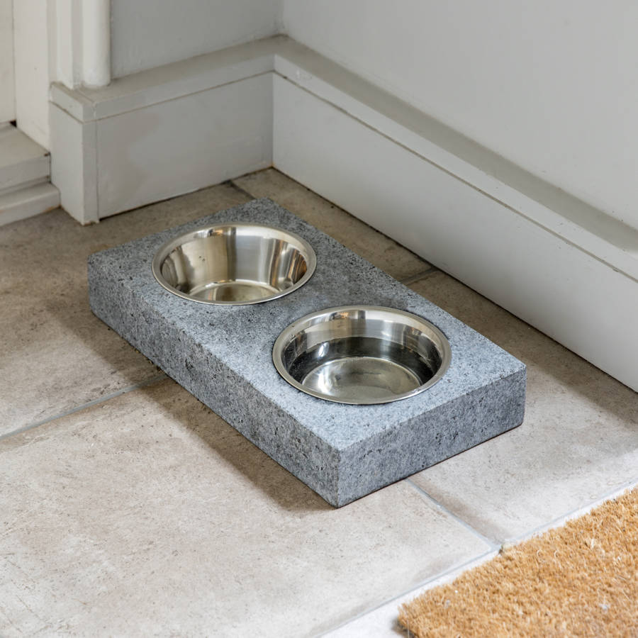 Set Of Two Granite Pet Bowls By all things Brighton beautiful