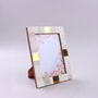 G Decor Julienne Handcrafted Horn Bone Photo Frame Ribbed Cream With Aged Brass, thumbnail 3 of 4