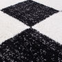 The Rugs Geometric Shaggy Rug Grey Checkered Rug, thumbnail 4 of 12