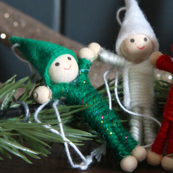 Set Of Three Elf Christmas Decorations, 3 of 3