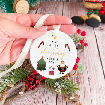 Personalised First Xmas Ceramic Ornament Gi̇ft, 5 of 7