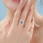 Sterling Silver Vintage Inspired Green Jade Cz Ring, thumbnail 4 of 12
