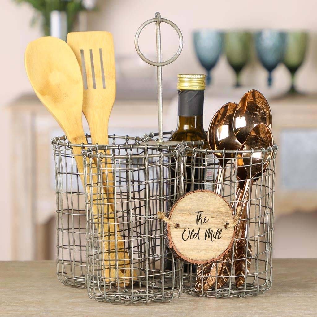 Personalised Wire Kitchen Utensil Holder By Dibor