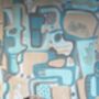 Cubist Jigsaw Wallpaper Stone / Turquoise, thumbnail 8 of 8