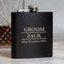 Personalised 6oz Black Best Man Groomsman Hip Flask, thumbnail 4 of 6