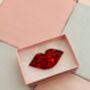 The 'Sparkle Kiss' Red Lips Glitter Brooch / Valentines Or Galentines Gift / Retro Brooch / Pop Art Jewellery, thumbnail 3 of 5