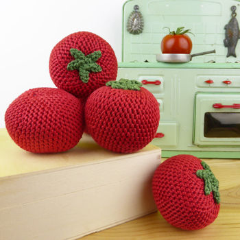 Tomato Soft Toy Crochet Fruit, 5 of 8