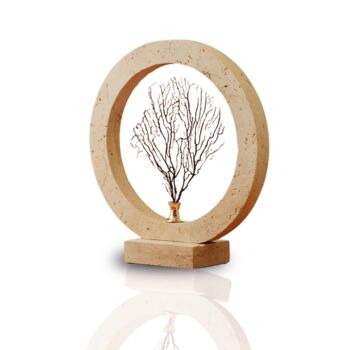 Travertine Tree Of Life Sculpture, Hand Carved Natural Stone, 2 of 2