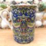 Set Of Six Straight Mugs In Blue Strawberry Thief Design, thumbnail 9 of 10