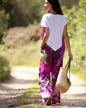 Sweet Pea Linen Palazzo Trousers, 3 of 4