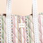 Sage And Pink Vintage Floral Quilted Tote Bag, thumbnail 2 of 4