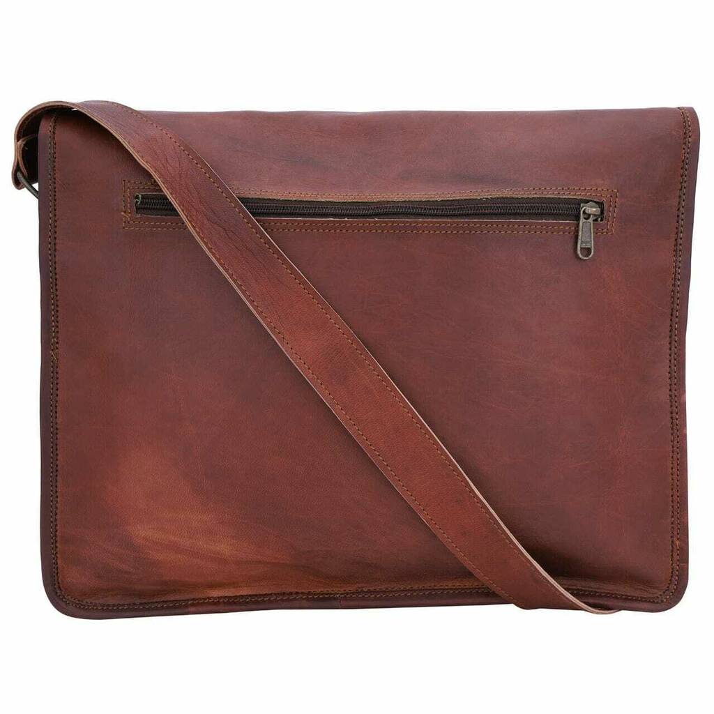 Vintage Leather Messenger Bag By Air Armor | notonthehighstreet.com