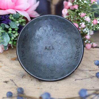 Personalised Steel Dish Gift For 11th Anniversary, 6 of 9