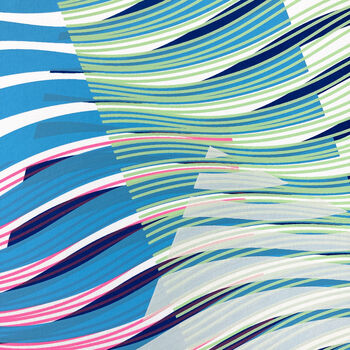 Colourful Abstract Screen Print Waves #Ten, 2 of 3