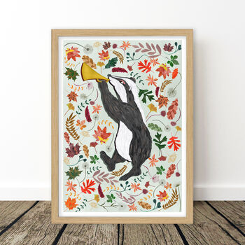 Woodland Badger Nursery Print, 7 of 10