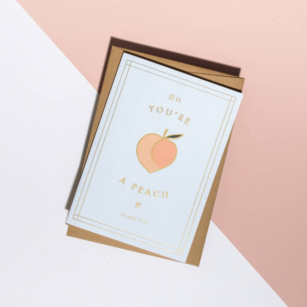 Thank You 'You're A Peach' Card, 1 of 3