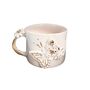 Handmade White Floral Butterfly Ceramic Mug With Golden Accents, thumbnail 2 of 2