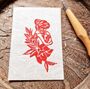 Tender Embrace Lino Print Art, thumbnail 1 of 5