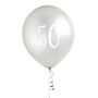 Five Silver 50 Party Balloons, thumbnail 2 of 2