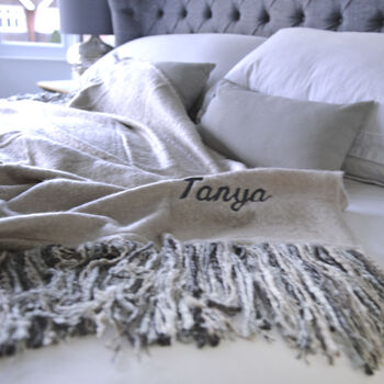 Personalised Long Tassel Luxury Blanket, 2 of 5