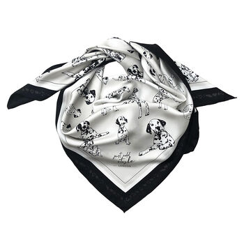 'Fashion Hounds' Dalmatian Print Silk Scarf, 4 of 7