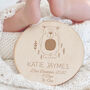 Personalised Woodland Bear Birth Announcement Plaque, thumbnail 1 of 2
