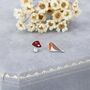 Mismatched Robin Bird And Mushroom Stud Earrings In Sterling Silver, thumbnail 3 of 12
